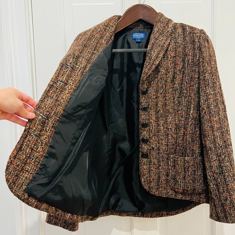 Vintage Pendleton Tweed Sweater Blazer Size 8 - Picture 12 of 16